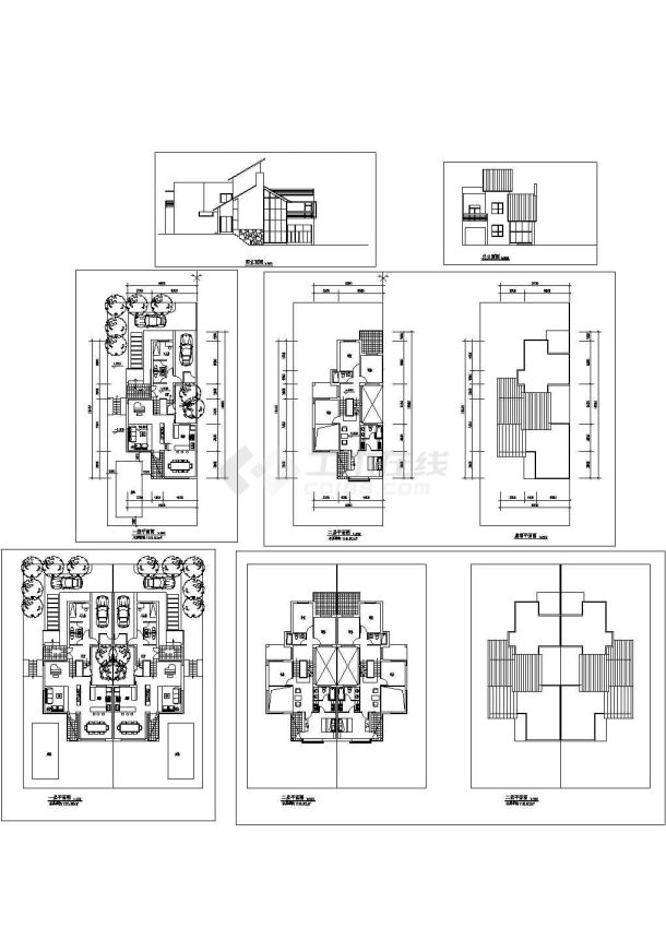 某三层砖混结构私人小别墅设计cad建筑方案图（甲级院设计）-图一