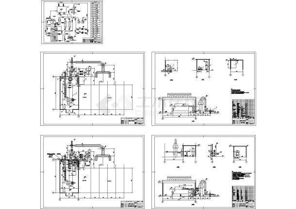 某工程1台6th锅炉设计cad全套采暖施工图纸（标注详细）-图二