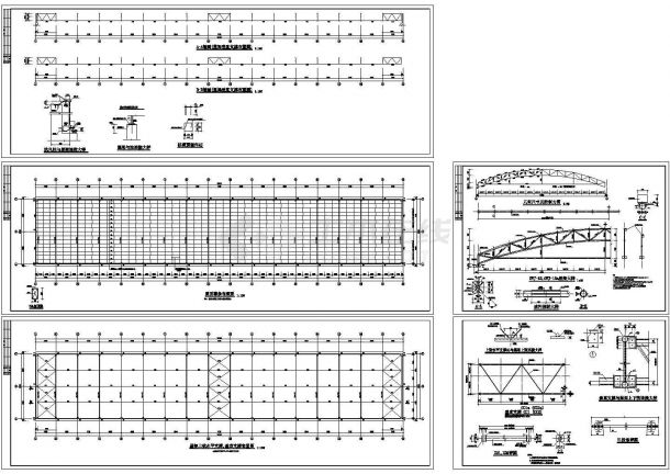 【江苏】某地18米单跨钢管桁架屋面结构施工CAD图纸-图一