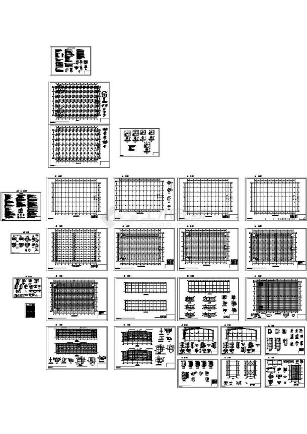 厂房设计_大型工业厂房钢结构施工图，28张图纸-图一