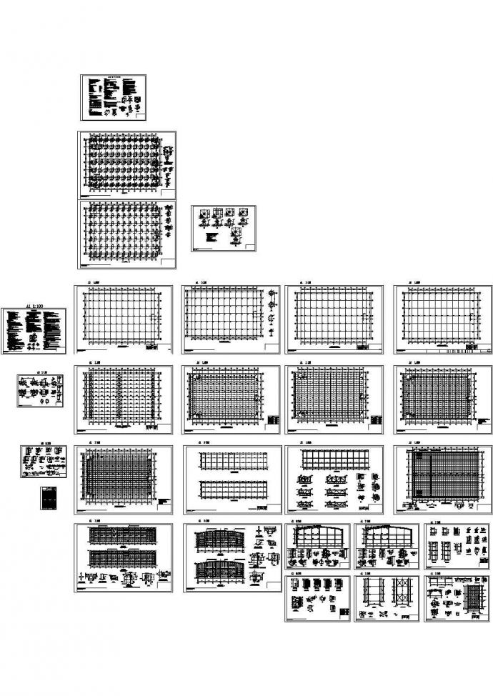 厂房设计_大型工业厂房钢结构施工图，28张图纸_图1