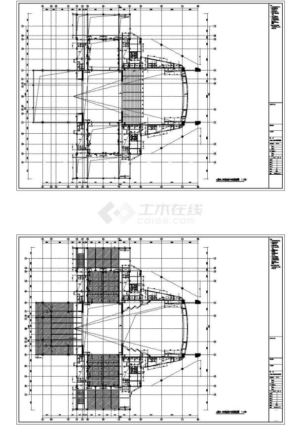 钢桁架结构大剧院结构施工图（甲级院）CAD-图一