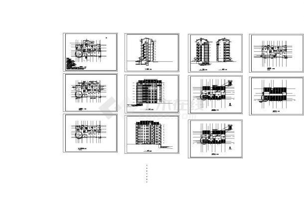某七层带阁楼层框架结构江边豪宅设计cad全套建筑施工图（甲级院设计）-图一
