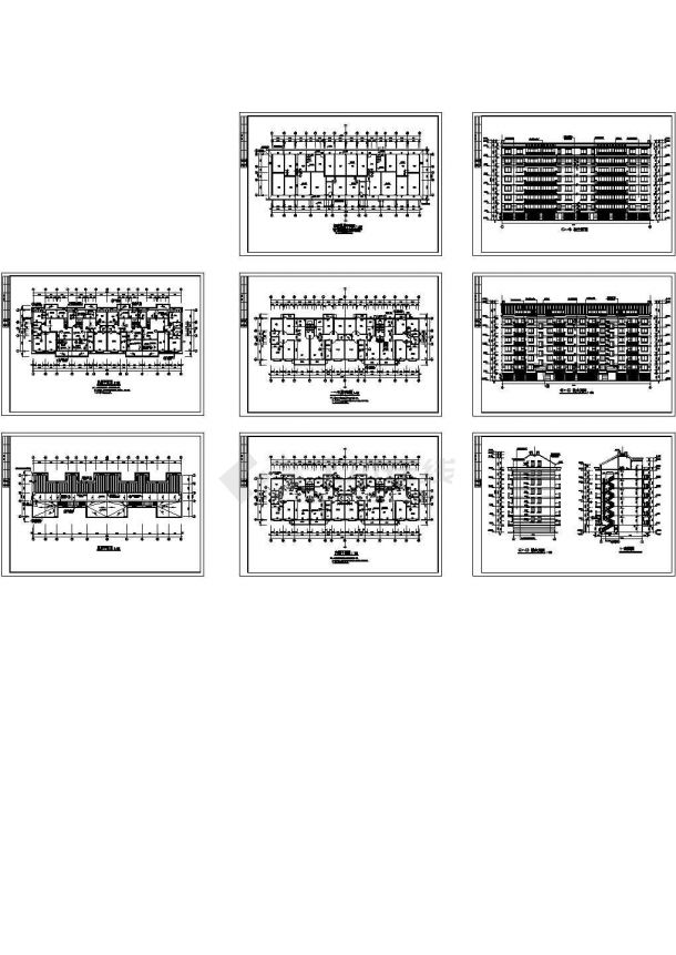 某地现代风格多层住宅楼建筑设计CAD图-图一