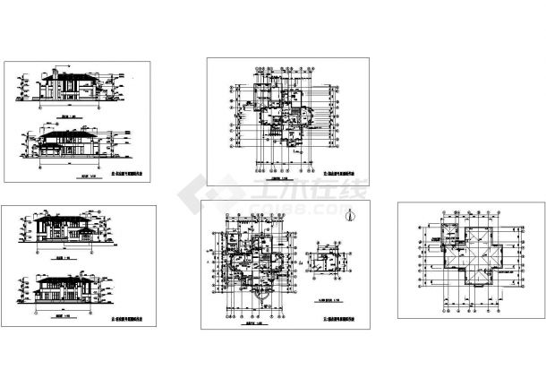 某二层带地下室砖混结构私人小别墅建筑设计cad全套方案图（甲级院设计）-图一