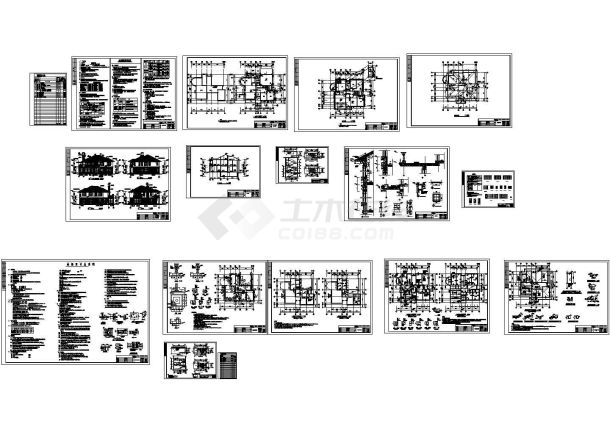 别墅施工图-图一