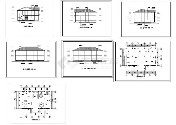 某二层框架结构别墅外型设计cad建筑方案图（甲级院设计）-图一