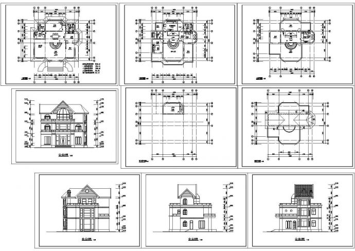 某三层带地下室框架结构私人别墅设计cad全套扩出图（标注详细）_图1