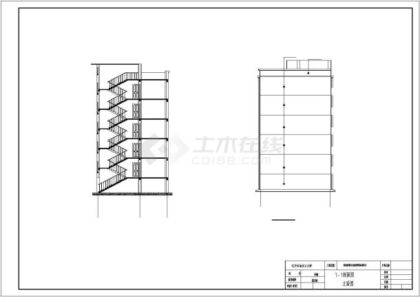 六层框架结构住宅楼全套设计cad图(含计算书，毕业设计)-图一