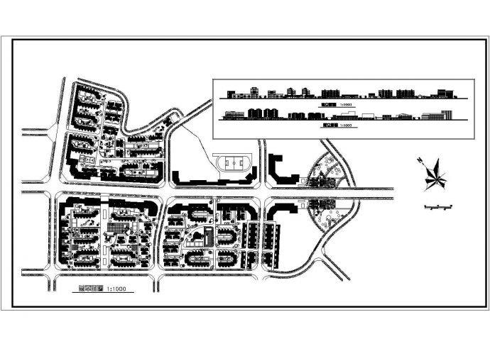 某地区大型居民居住小区规划设计完整施工CAD图纸_图1