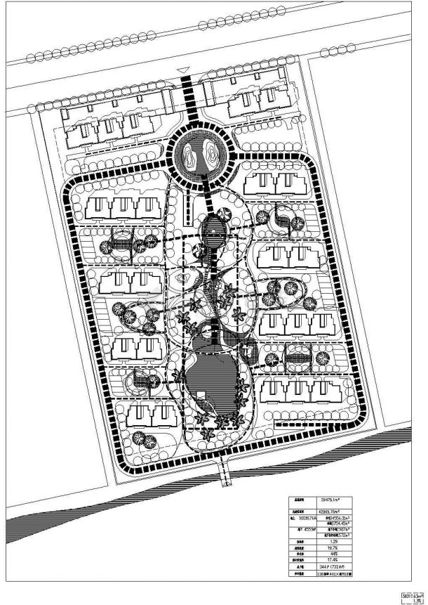 沈阳某地产公司六号地总规划设计CAD施工图（含鸟瞰图）-图一