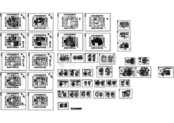 欧式豪华大气二层复式样板间室内设计施工图CAD-图一