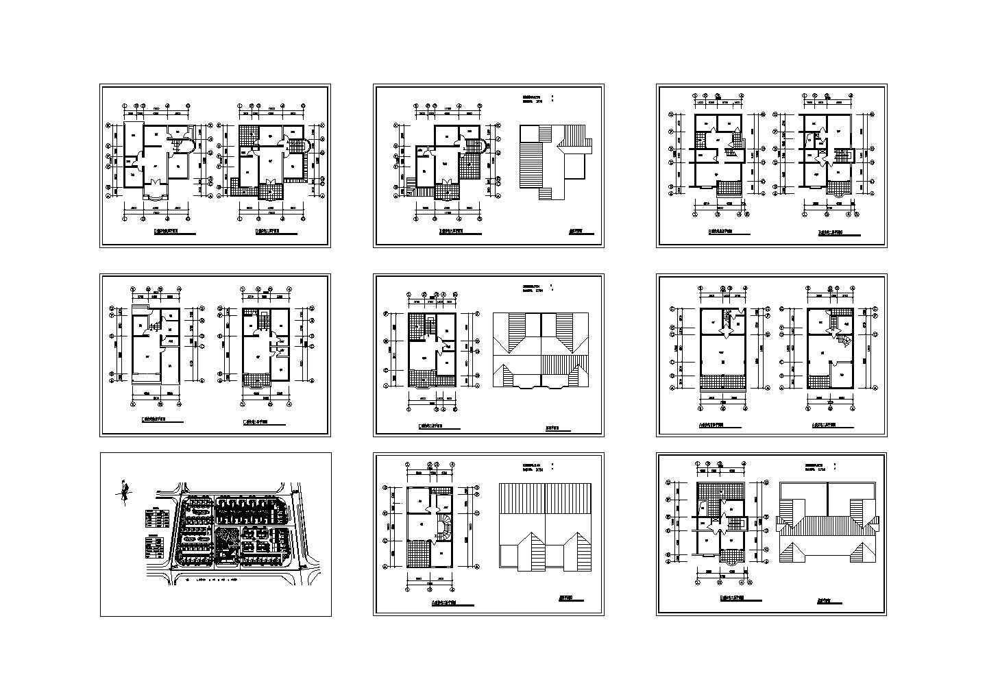 【南昌】某处四种住宅户型平面城镇居民区规划图