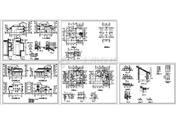 某三层砖混结构小别墅设计cad全套建筑施工图（甲级院设计）-图一