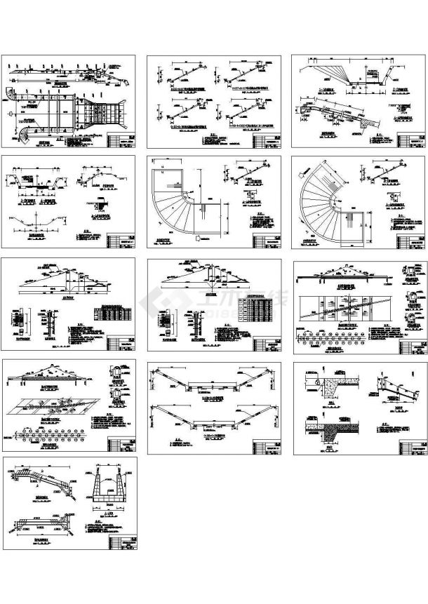 【浙江】某溢洪道施工全套CAD方案详细图纸-图一