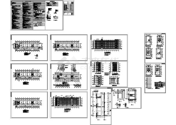 某1734.48㎡四层教学楼建筑施工CAD图-图一