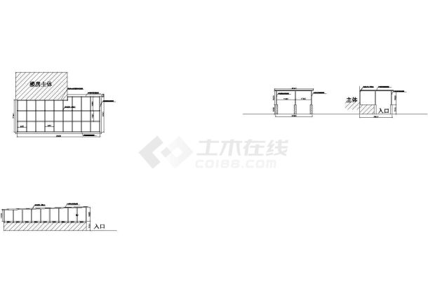 自行车车库顶棚钢结构CAD设计图-图一