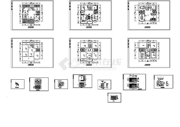 【广西】某别墅装修设计方案全套CAD详图-图一