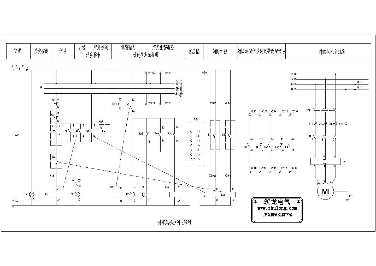 消防排烟风机控制电路图