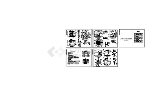 某三层砖混结构私人别墅（建筑面积328.66平方米）设计cad全套建施图纸（含设计说明）-图一