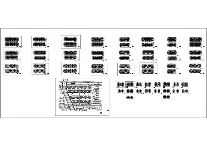 某小区多套叠加别墅设计cad建筑施工平面图（甲级院设计）_图1