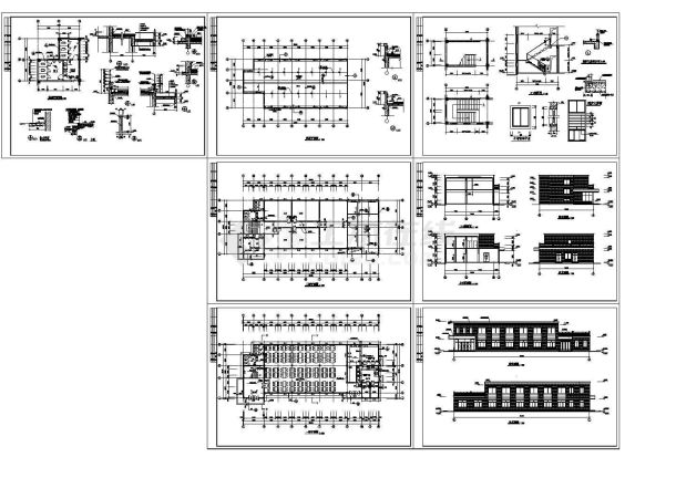 某公司多层精致食堂全套建筑施工设计cad图（含剖面图，立面图）-图一