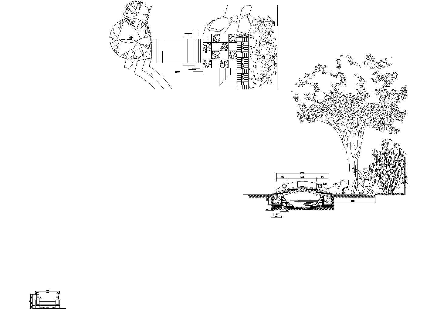 苏州某园林内部过水桥建筑设计CAD施工图