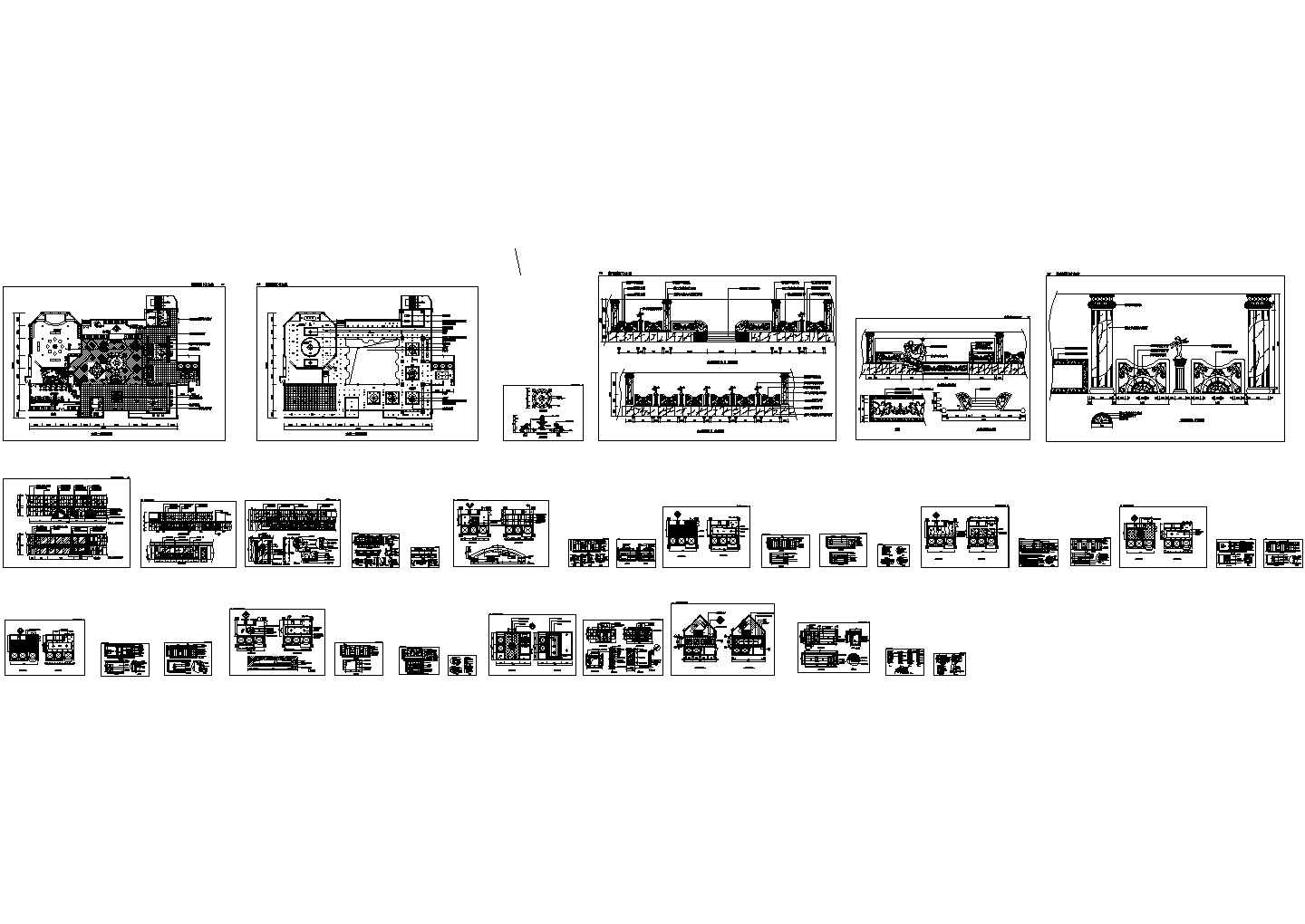 某宾馆客房全套建筑施工设计cad图（含大堂一层平面图）