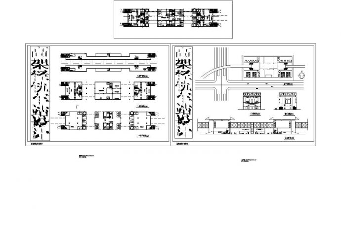 三层高架轻轨车站设计图【平立剖（无尺寸标注）】_图1