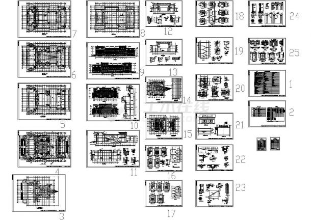 哈尔滨某居住区内部景观花园全套建筑设计CAD施工图-图一