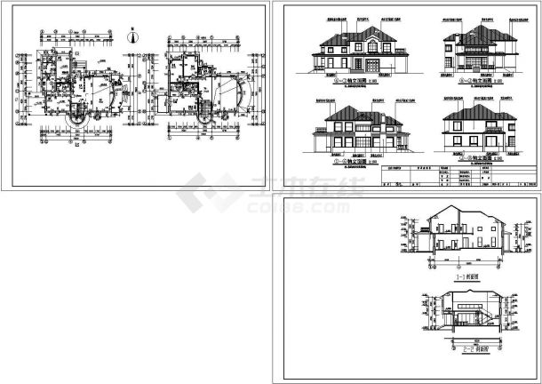 某二层砌体结构新农村小型别墅设计cad全套建施图纸（甲级院设计）-图一