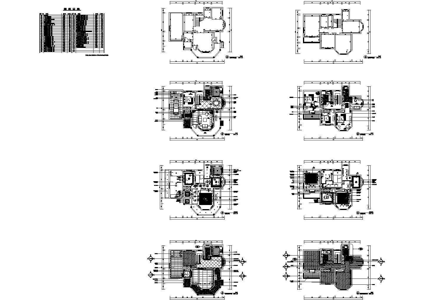 【安徽】某现代中式风格别墅工程全套CAD方案平面图