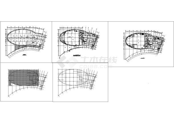 某地大学多层食堂全套建筑施工设计cad图纸（含网架平面图）-图一