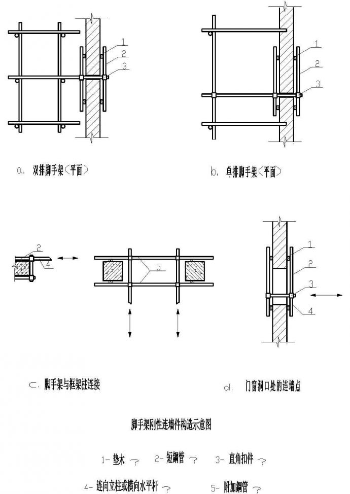 脚手架刚性连墙件构造CAD设计示意图_图1