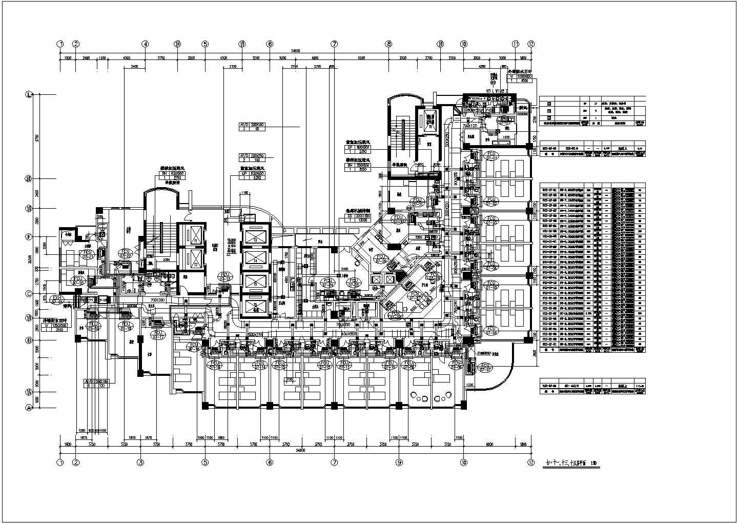 某医院门诊楼标准层cad暖通平面设计施工图（甲级院设计）