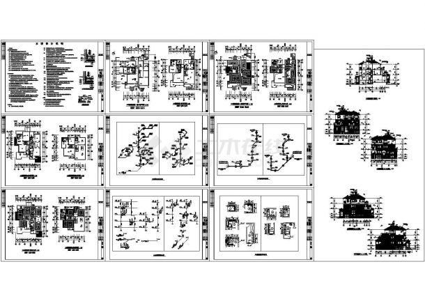 某私人多层别墅采暖系统cad设计全套施工图（含设计说明）-图二