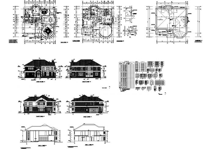 长17.8米 宽17.8米 2层钢结构别墅建筑施工图【平立剖 门窗大样[表]】_图1
