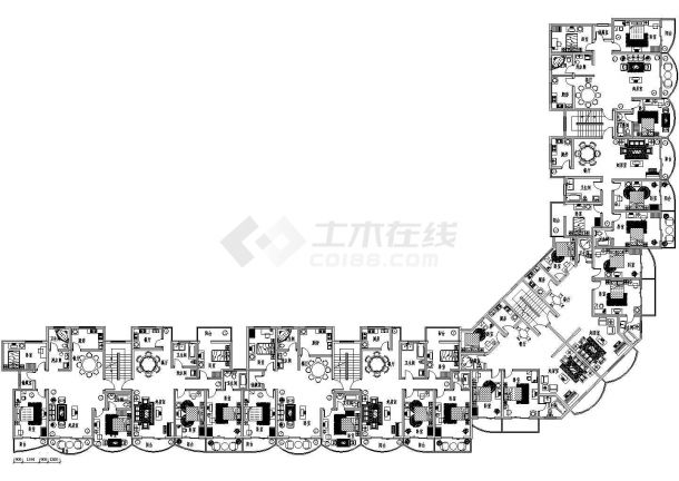 某市高级现代某临街住宅建筑平面设计施工CAD图纸-图一