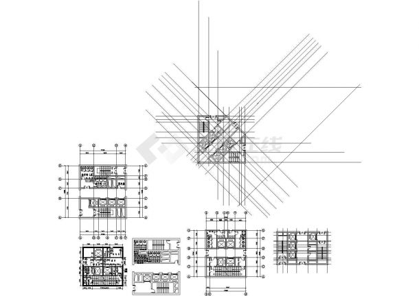 某地区商用居住建筑完整户型CAD图集-图二