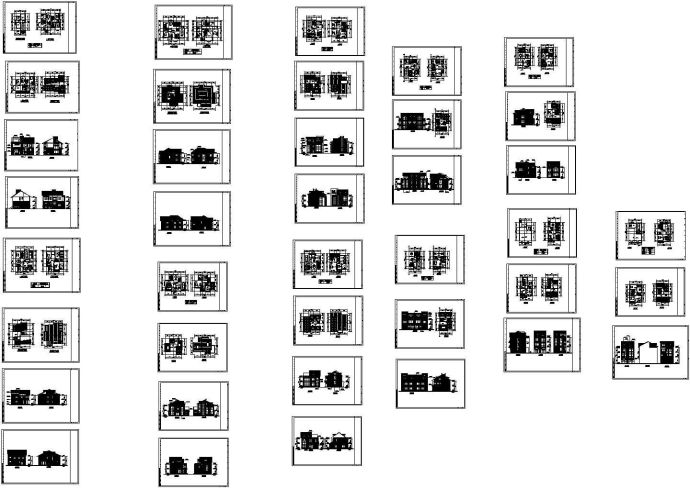 几套经典多层框架结构别墅户型设计cad建筑方案图（标注详细，39张图）_图1