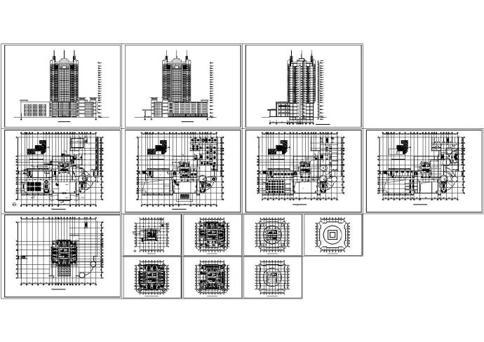 某高层框架结构五星级酒店设计cad全套建筑方案图纸（标注详细，15张图）_图1