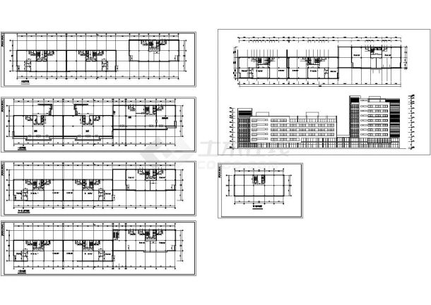 杭州某地商业区多层商住楼全套建筑施工设计cad图（含地下室平面图，立面图）-图一