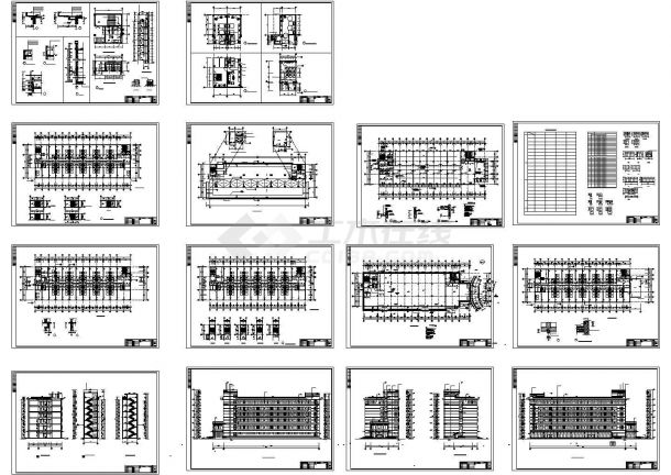 南京多层办公商务楼全套建筑施工设计cad图纸-图一