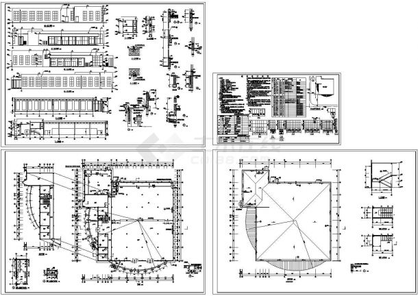 【南京】某大学多层职工食堂全套建筑施工设计cad图-图一