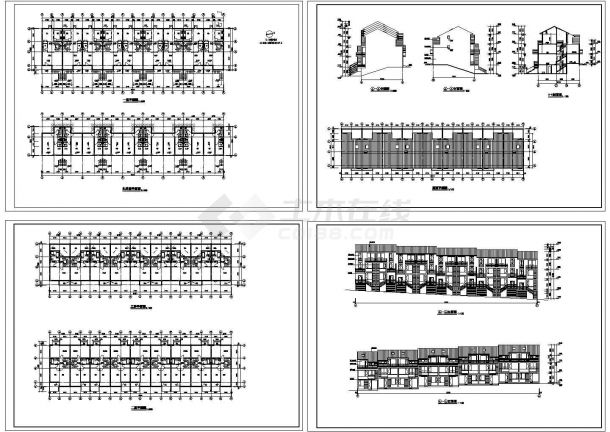 某地区多层建筑完整户型设计完整施工CAD图纸-图一
