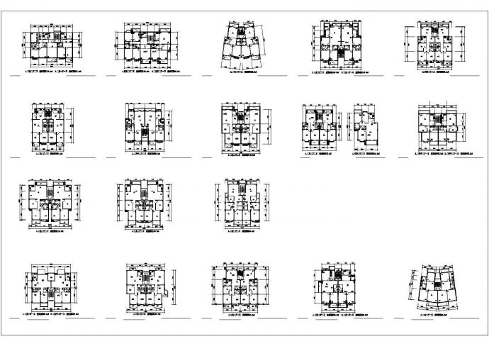 某地区多层商业住宅建筑完整户型设计施工CAD图纸_图1