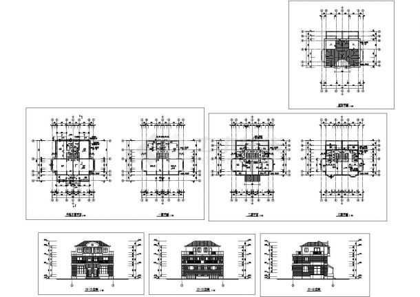 某三层半框架结构花园联体别墅设计cad建筑方案图（甲级院设计）-图一