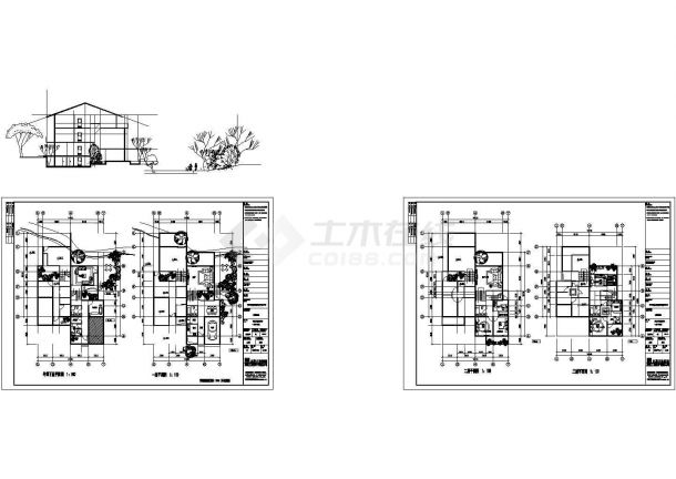长春市某280平米3层别墅平面设计CAD施工图-图一