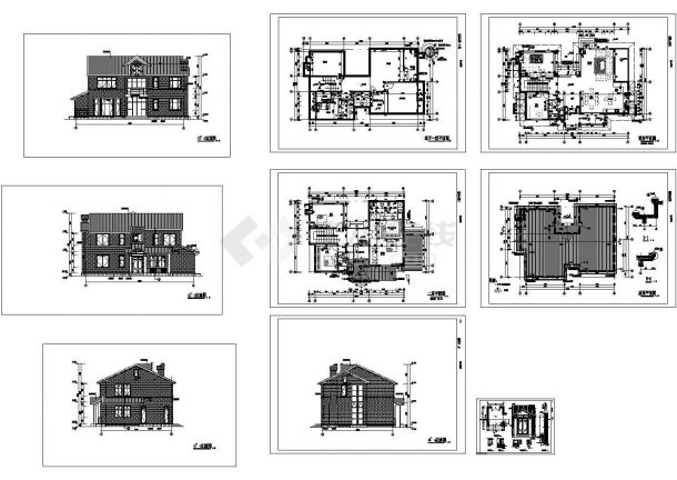 某二层带地下层框混结构私家花园型别墅设计cad全套建筑施工图（标注详细）-图一