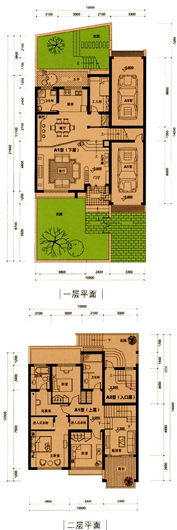 南昌市某2层小型私人别墅平面设计CAD施工图